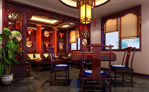 高县古典中式风格茶楼包间设计装修效果图